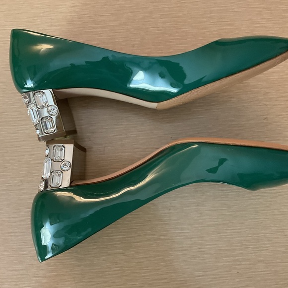 Fabulous Miu Miu patent leather pumps with rhinestone heels WORN ONCE size 36.5 - Picture 6 of 12
